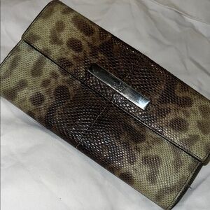 Gucci Python Continental Wallet in a green/grey snakeskin